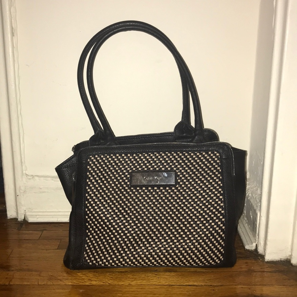 Calvin Klein black and white tote